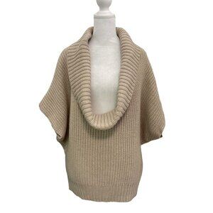 Trina Turk 100% Merino Wool Chunky Knit Oversized Cowl Neck Sweater size Medium